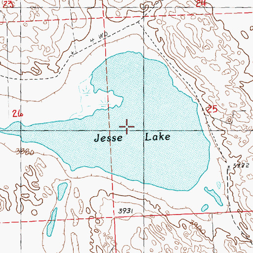 Topographic Map of Jesse Lake, NE