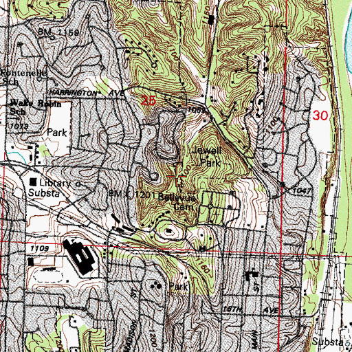 Topographic Map of Jewell Park, NE
