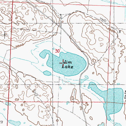 Topographic Map of Jim Lake, NE