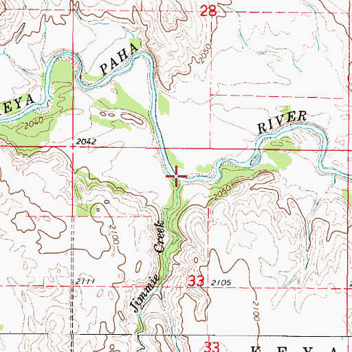 Topographic Map of Jimmie Creek, SD