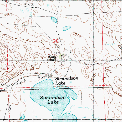 Topographic Map of John Cody Ranch, NE