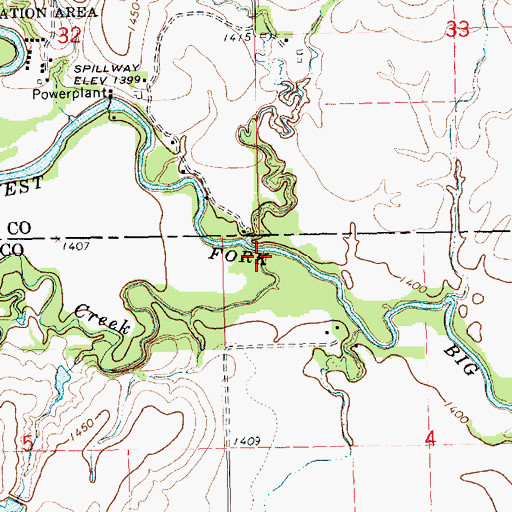 Topographic Map of Johnson Creek, NE