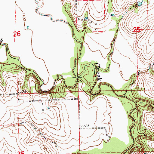 Topographic Map of Johnson Creek, NE