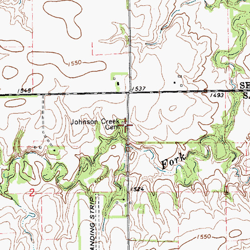 Topographic Map of Johnson Creek Cemetery, NE
