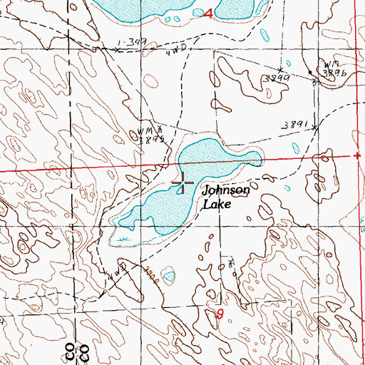 Topographic Map of Johnson Lake, NE