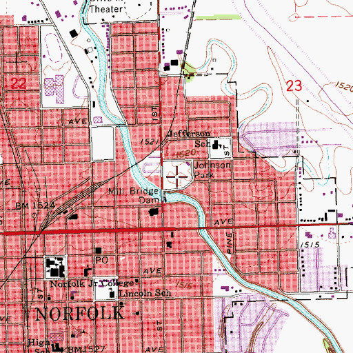 Topographic Map of Johnson Park, NE