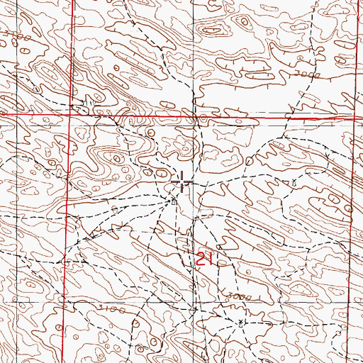 Topographic Map of Johnson Ranch, NE