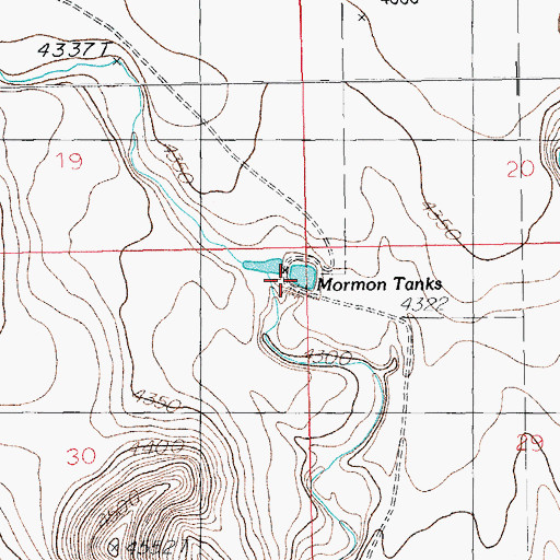 Topographic Map of Mormon Tanks, AZ