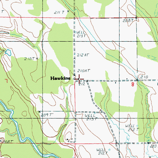 Topographic Map of Hawkins School (historical), AR