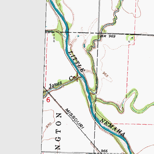 Topographic Map of Jones Creek, NE