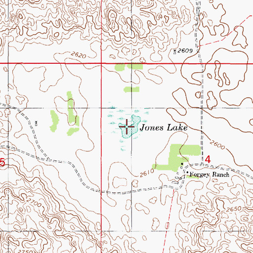 Topographic Map of Jones Lake, NE