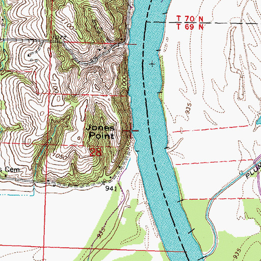 Topographic Map of Jones Point, NE