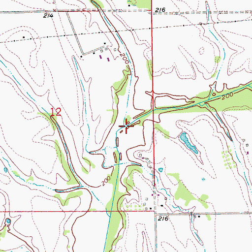 Topographic Map of Hinton Creek, AR
