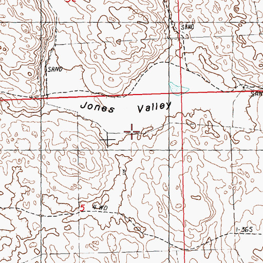 Topographic Map of Jones Valley, NE