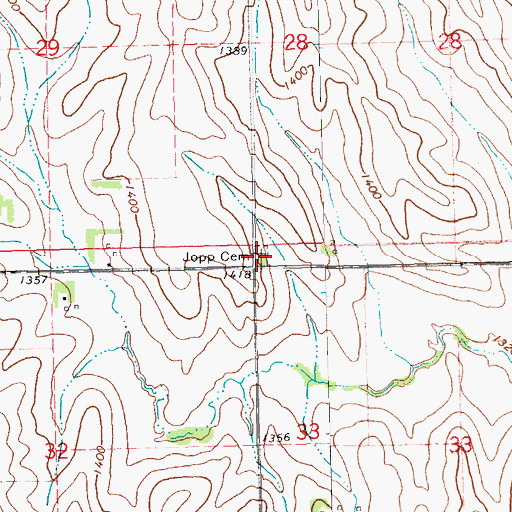 Topographic Map of Jopp Cemetery, NE