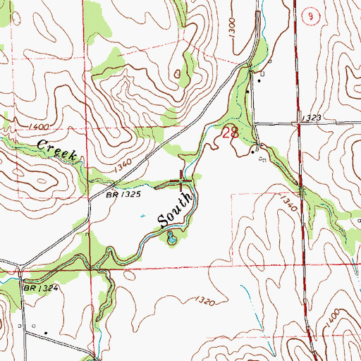 Topographic Map of Jordan Creek, NE