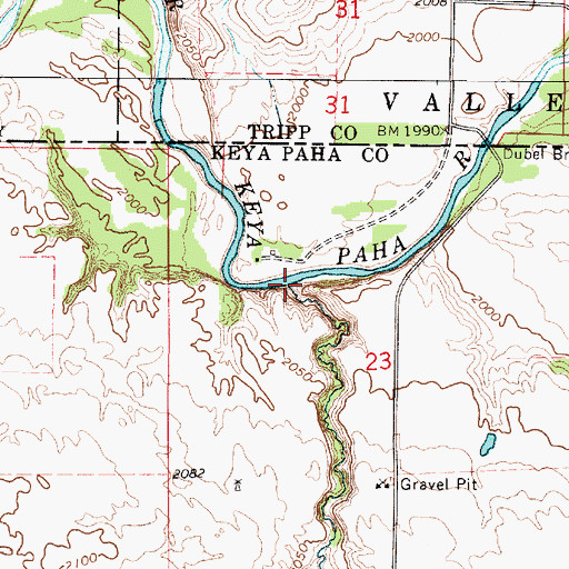 Topographic Map of Jordan Creek, NE
