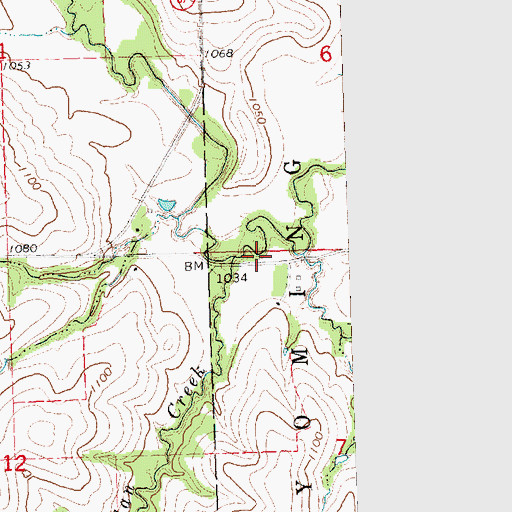 Topographic Map of Jordan Creek, NE