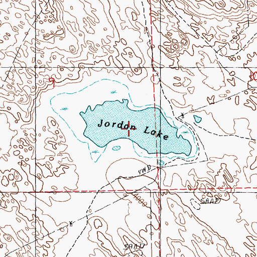 Topographic Map of Jordan Lake, NE