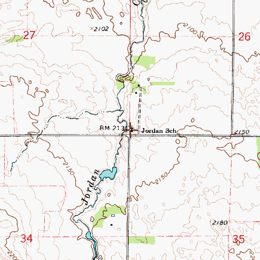 Topographic Map of Jordan School (historical), NE