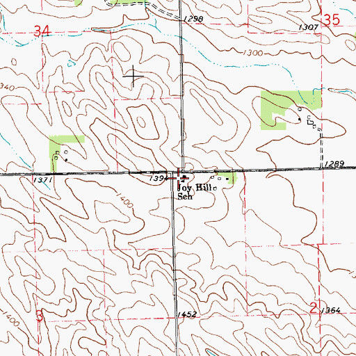 Topographic Map of Joy Hill School, NE