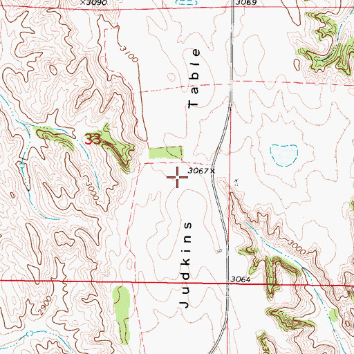 Topographic Map of Judkins Table, NE