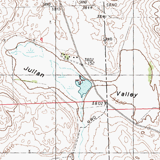 Topographic Map of Julian Valley, NE