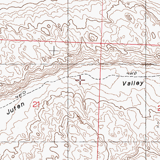Topographic Map of Juten Valley, NE