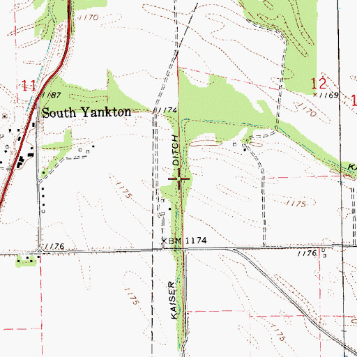 Topographic Map of Kaiser Ditch, NE