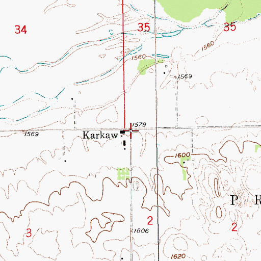 Topographic Map of Krakow, NE