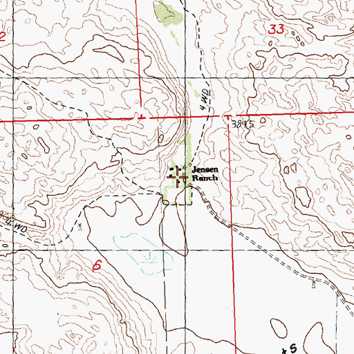 Topographic Map of Jensen Ranch, NE