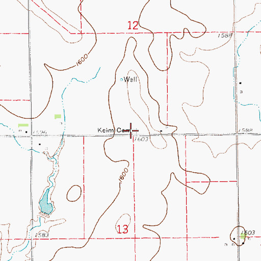 Topographic Map of Keim Cemetery, NE