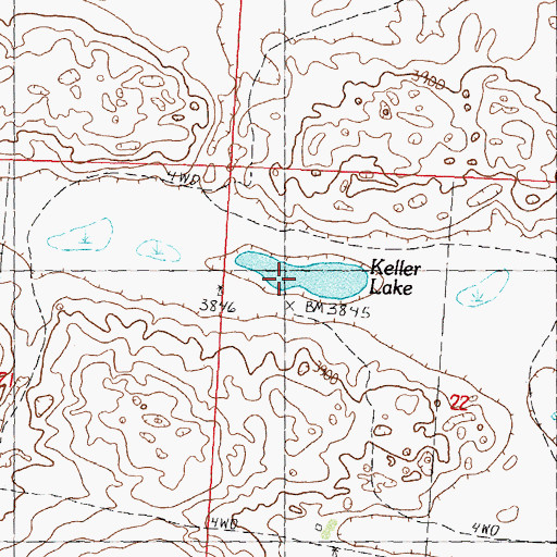 Topographic Map of Keller Lake, NE