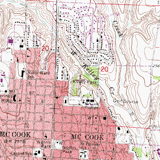 Topographic Map of Kelley Park, NE
