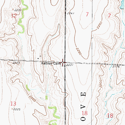 Topographic Map of Kellner Cemetery, NE