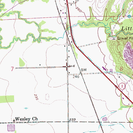 Topographic Map of Union Hill, AR