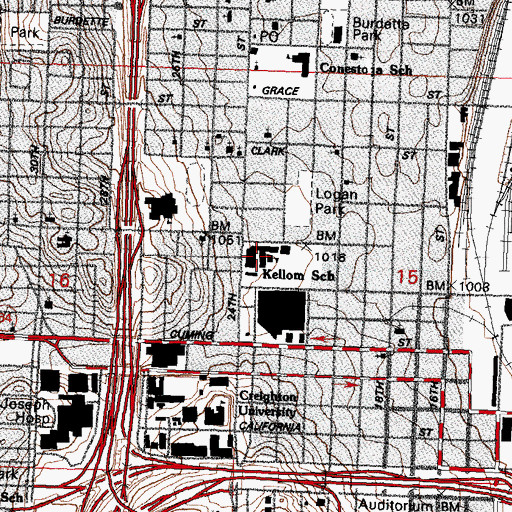 Topographic Map of Kellom Elementary School, NE