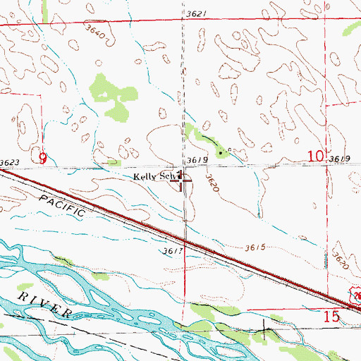 Topographic Map of Kelly School, NE
