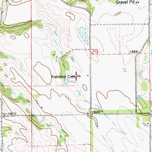 Topographic Map of Kemma Cemetery, NE