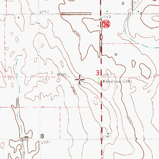 Topographic Map of Kenesaw Cemetery, NE