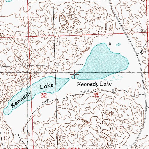 Topographic Map of Kennedy Lake, NE