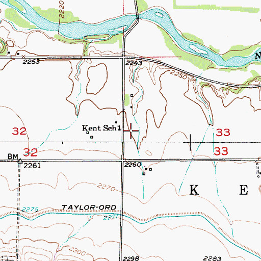 Topographic Map of Kent School, NE