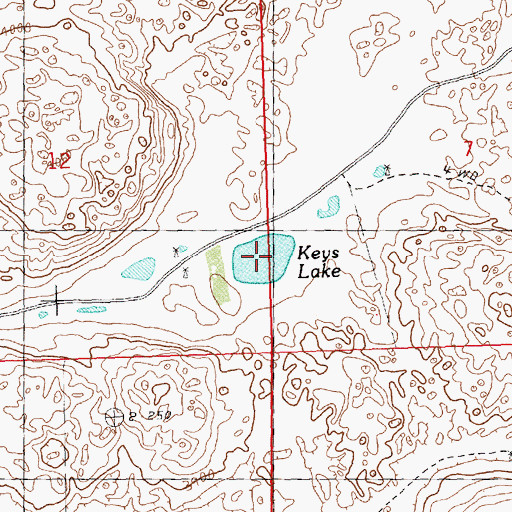 Topographic Map of Keys Lake, NE