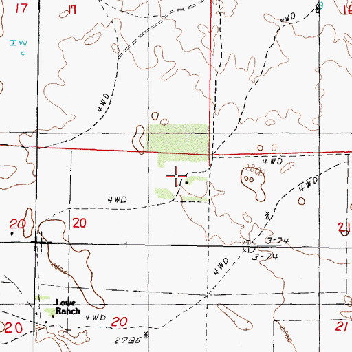 Topographic Map of Keys Ranch, NE