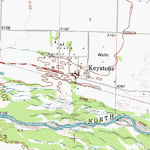 Topographic Map of Keystone, NE
