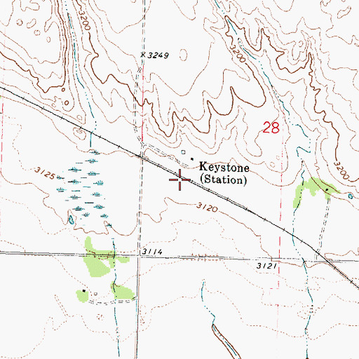 Topographic Map of Keystone Station, NE