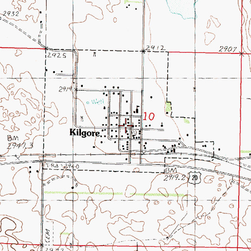 Topographic Map of Kilgore, NE