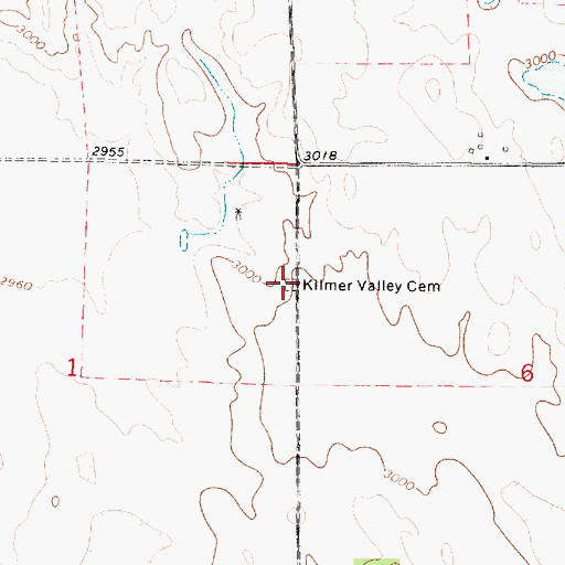 Topographic Map of Kilmer Valley Cemetery, NE