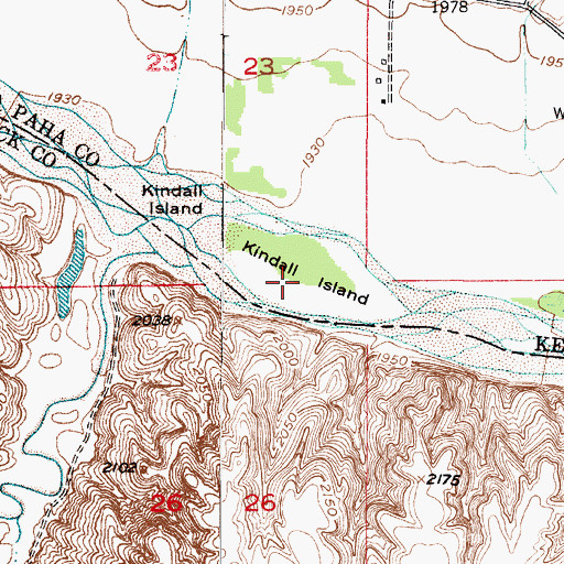 Topographic Map of Kindall Island, NE