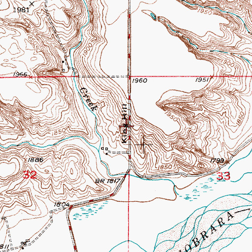 Topographic Map of King Hill, NE